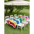 thumbnail image 4 of Outdoor Tablecloth with Umbrella Hole for Patio/Picnic/Party/Camping, Colorful Hands Print Waterproof Table Cloth Rectangle Table Cover Washable, Cartoon Cute Funny Love Heart White (60"x 120"), 4 of 8