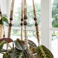 thumbnail image 4 of 3 Pack Macrame Plant Hangers Indoor Different Size Hanging Planter Basket Flower Pot Holder with Beads No Tassels 35'/29'/23', Medium, Brown, 4 of 5