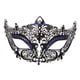 thumbnail image 1 of Máscara de mascarada con accesorios, máscara para ojos con diamantes de imitación, máscara de graduación, cubierta facial de media cara azul, 1 of 9