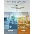 thumbnail image 4 of Sofucor 52" Brushed Nickel Ceiling Fan with LED Light and Remote Control, 4 of 8