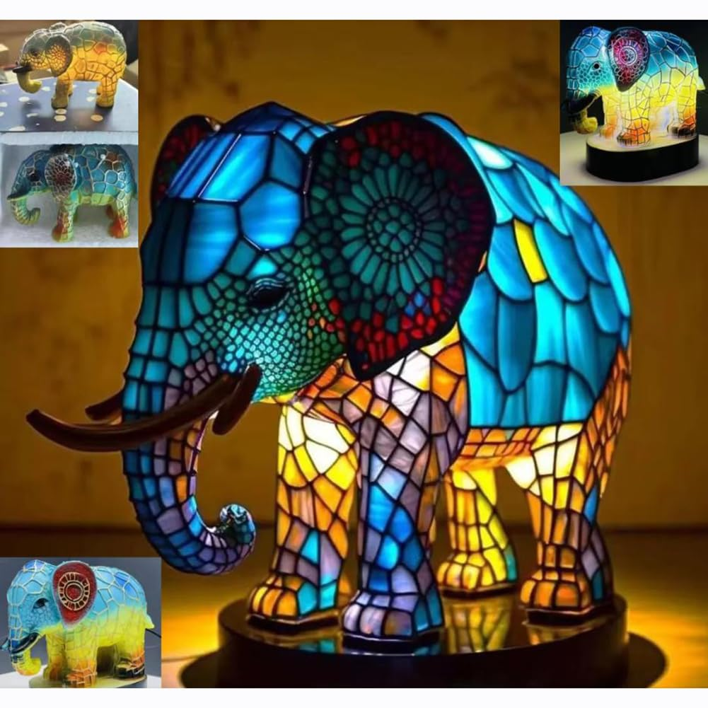 Cute Animal Desk Lamp, USB Powered Night Light for Home Office Decor, Fun Resin Statue Collectible Gift