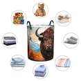 thumbnail image 5 of KLL Oil Painting Style Iceberg Yak Waterproof Foldable Laundry Hamper Bucket with Handles for Storage Bin,Kids Room,Home Organizer (Small ), 5 of 7