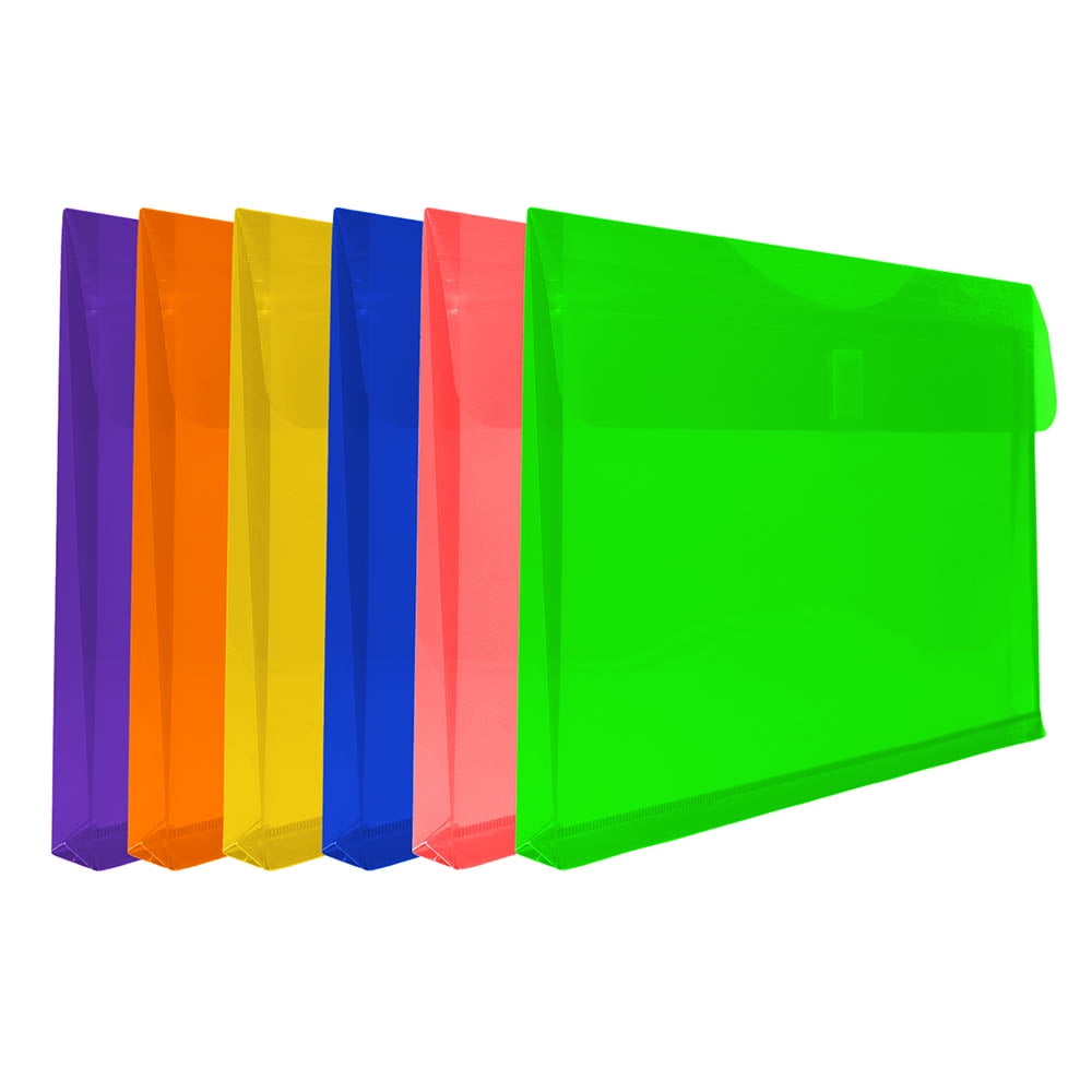 JAM Plastic Expansion Envelopes with Hook & Loop Closure, Letter