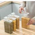 thumbnail image 1 of IFANLANDOR 1Pack Transparent Cereals Storage Jar Square Kitchen Container for Household Users, 1 of 8