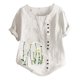 thumbnail image 1 of Gibobby Camisetas Mujer Baratas Manga Corta Nueva camiseta de algodón informal con estampado Retro literario y artístico elegante para mujer(Blanco,CH), 1 of 4