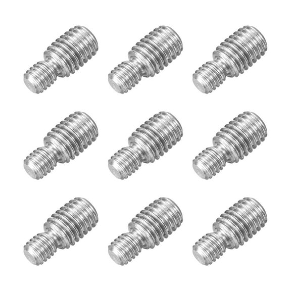 Uxcell 9Pack M6x6mm to M8x10mm Double End Threaded Stud 304 Stainless Steel Rods