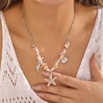 thumbnail image 3 of NICKSUN Boho Summer Beach Starfish Shell Chip Beaded Necklaces, Color Dopamine Irregular Crushed Stone Seashell Stackable Chokers, Ocean Resort Layered Statement Jewelry, 3 of 5