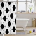 thumbnail image 3 of Manfei Sports Shower Curtain 72Wx72L, Soccer Bathroom Curtain, Black White 06, 3 of 5