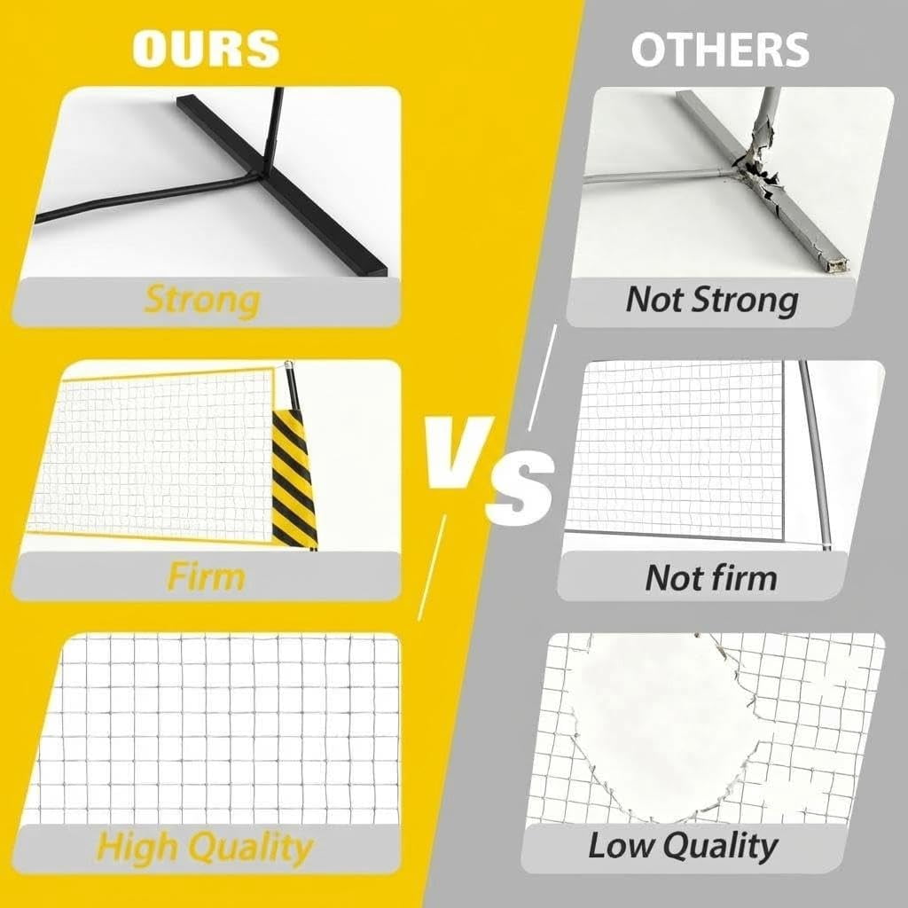8x11 FT Portable Volleyball Practice Net, Adjustable 6.5-8 FT Height Training Net with Carry Bag for Backyard, Gym & Court