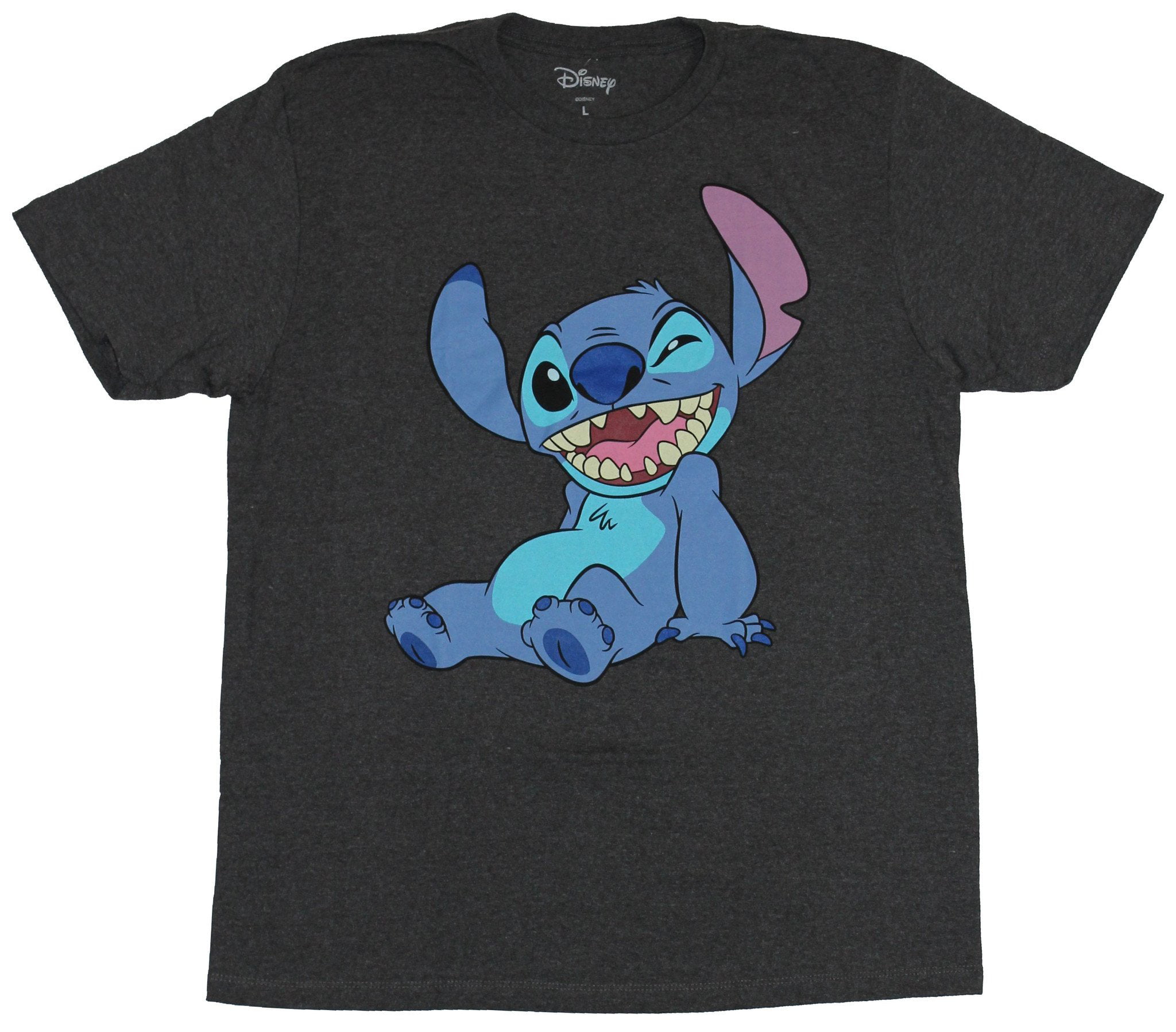 Lilo & And Stitch Mens T-Shirt - Seated Growl Face Mangled Ear Image (X ...