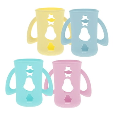 4pcs Feeding Milk Bottle Covers Silicone Milk Bottle Protectors Baby Bottle Covers (Mixed Color)