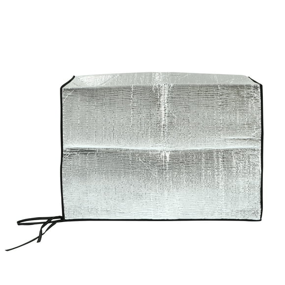 Cubierta de película de aluminio para aire acondicionado, protección solar, color plateado, 78 x 55 x 28 cm