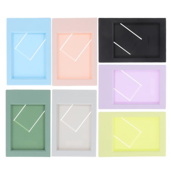 UPOUART Mini Picture Frames Colored Photo Frame Freestanding 7Pcs 3.6X2.4X0.3In