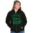thumbnail image 3 of Date Vegan Boy Vegetarian Healthy Zip Hoodie Sweatshirt Women Brisco Brands S, 3 of 5