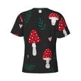thumbnail image 6 of Vsdgher Amanita Mushroom Print Men's Dry Fit Mesh Athletic Shirts Moisture Wicking Tennis T-Shirt Tops, 6 of 9