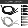 thumbnail image 5 of Endoto 2 Pairs Shoelaces for Hey Dude Elastic Strings Replacement Laces Shoes(Color:Black&Grey,Size:22Inch), 5 of 6
