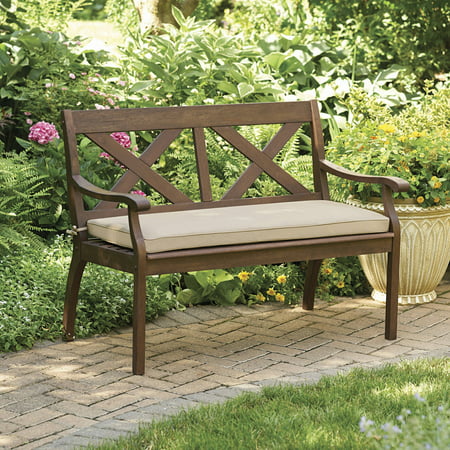 Better Homes and Gardens Cawood Place 4′ Bench, Natural Seat Pad