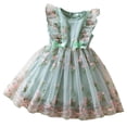 thumbnail image 4 of Lutiedan Girls Dresses Flower Tulle Fairy Dress Ruffle Sleeve Summer Smocked Dresses for Little Girls Birthday Wedding Party Princess Dress 3-8 Years, 4 of 8
