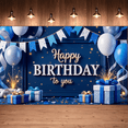 thumbnail image 5 of Blue Theme Happy Birthday Banner Celebration Decor Balloon Decoration Star Design Birthday Decor for Birthday Party Event Decoration Indoor Celebration, 5 of 8