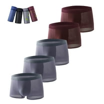 Busydd 5PC Mens Underwear Breathable Comfortable Ice Silk Boxer Briefs forMen Pack Stretch Mesh Underwear forMen Pack 2XL
