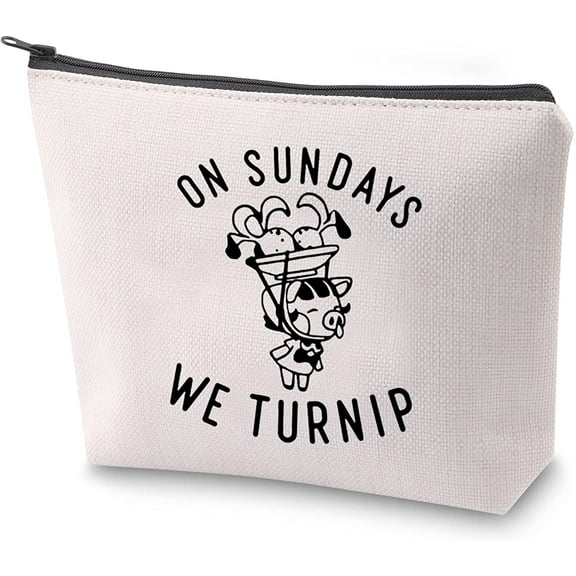 ACNH New Horizons Gift On Sundays We Turnip Makeup Bag Zipper Pouch Fans Gift