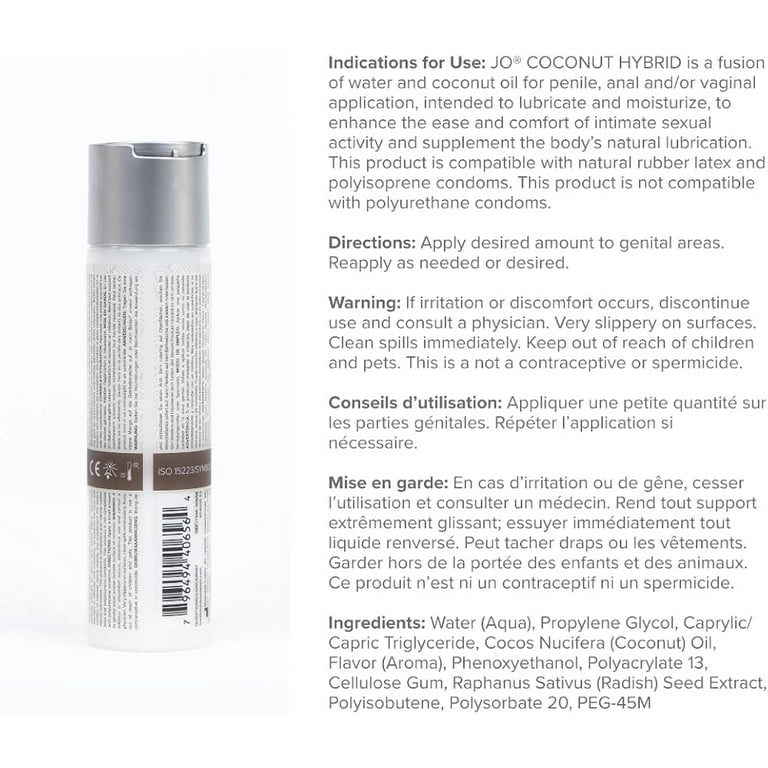 System Jo Silicone Free Hybrid Lubricant with Coconut - Warming 4 oz.Liquid 
