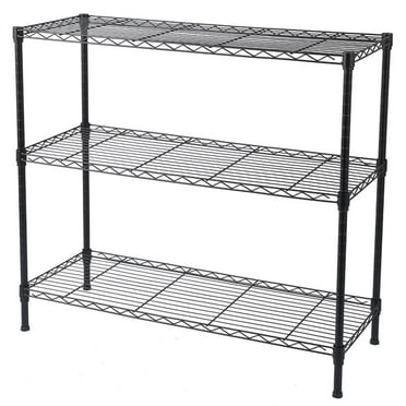 SalonMore Adjustable Heavy Duty 13.78"W x 35.43"D x 31.50"H 3-Shelf Freestanding Shelves, Black