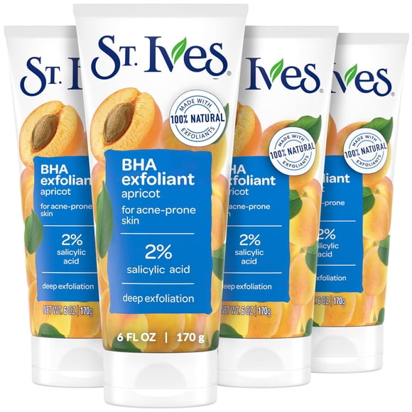 Exfoliante facial St. Ives Control del Acné 2% Ácido Salicílico, 4 unidades