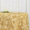 Efavormart 120" Wholesale Round Table Cover CHAMPAGNE Grandiose Rosette 3D Satin Tablecloth For ...
