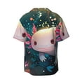 thumbnail image 2 of Fotbe Whimsical Axolotl Fantasy print Short Sleeve Button Down Shirts for Men Casual Summer Beach Wrinkle Free Shirt-XX-Large, 2 of 7