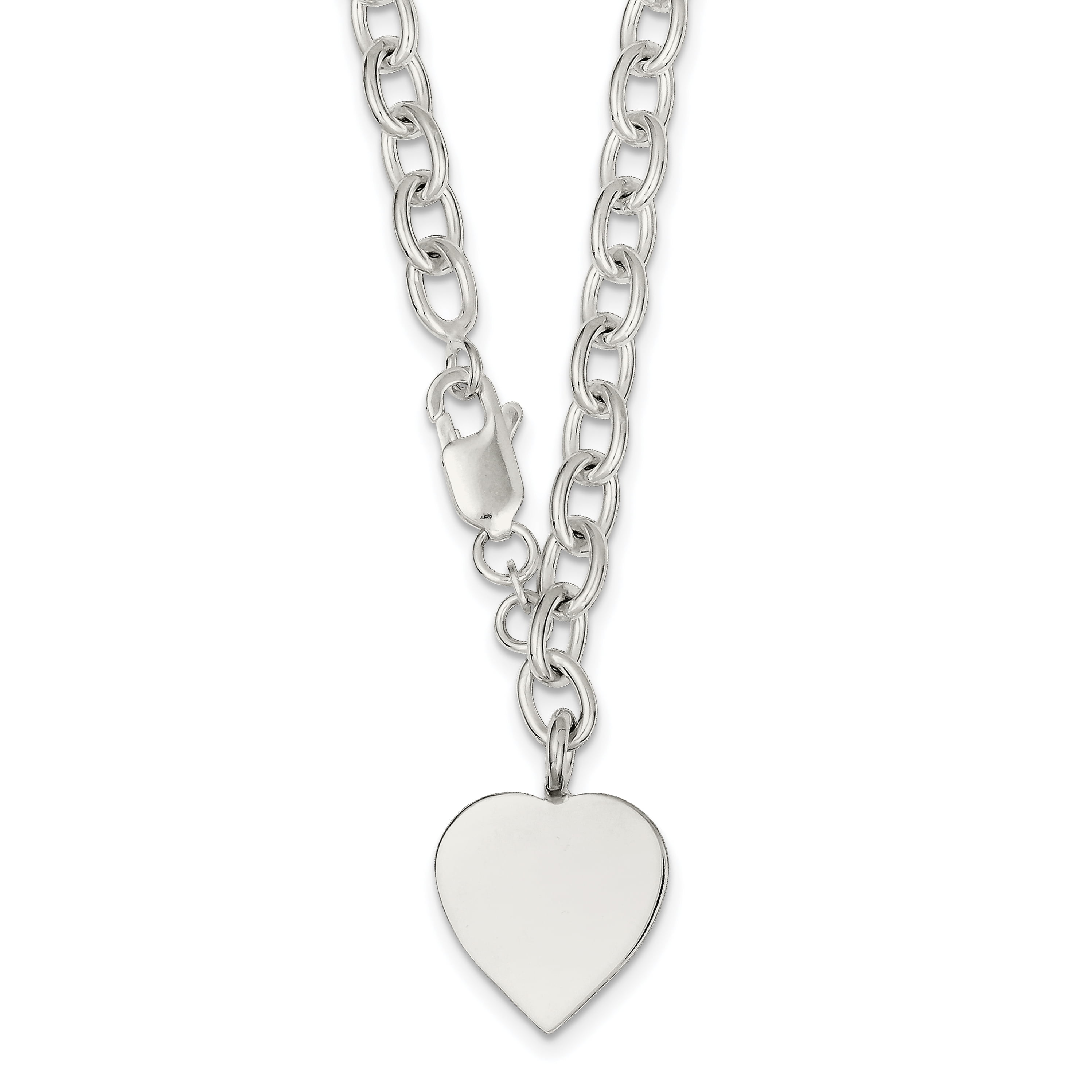 Sterling Silver Heart Charm Necklace