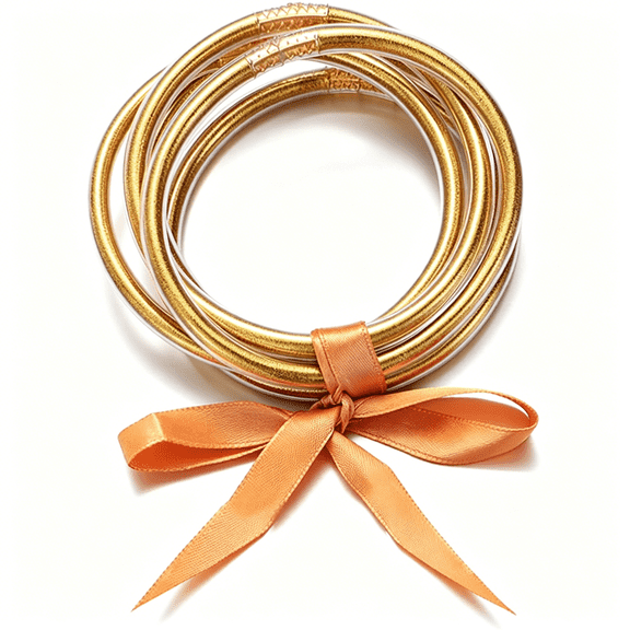 DESIGNICE Jelly Bangle Bracelets Set Lightweight Cute Gold Glitter Filled Stack Silicone Party Bracelets for Women