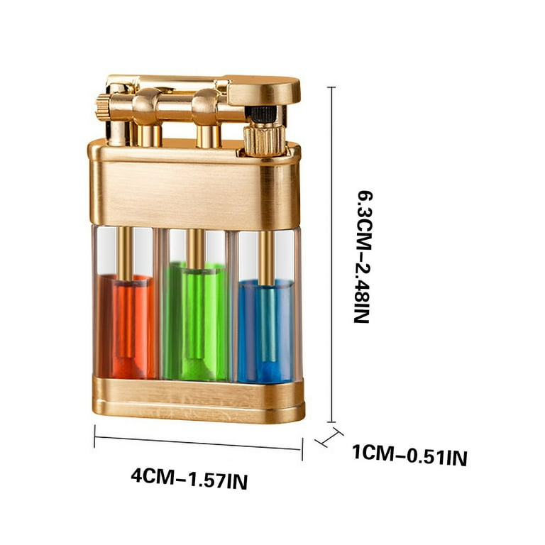 classic cigarette lighter QuLuJing Cigarette Lighter, Retro Clear Kerosene Lighter Refillable Metal  Lighter Soft Flame/Antique/Classic Lighter Unique Collectible Birthday Gift  for Men Husband