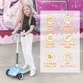 thumbnail image 4 of SIMATE Electric Scooter for Kids Ages 4-10,Thumb Accelerator, LED Lights LCD Screen, 3 Adjustable Height & 3 -Wheels Electric Scooter for Girls/Boys,5mph, 4 of 8