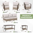 thumbnail image 3 of EAGLE PEAK Coastal Vista 9PCS Patio Furniture Outdoor Sectional Sofa Wicker Conversation Set with Rocking Chairs and Coffe Table and Side table, Beige Cushion, 3 of 8
