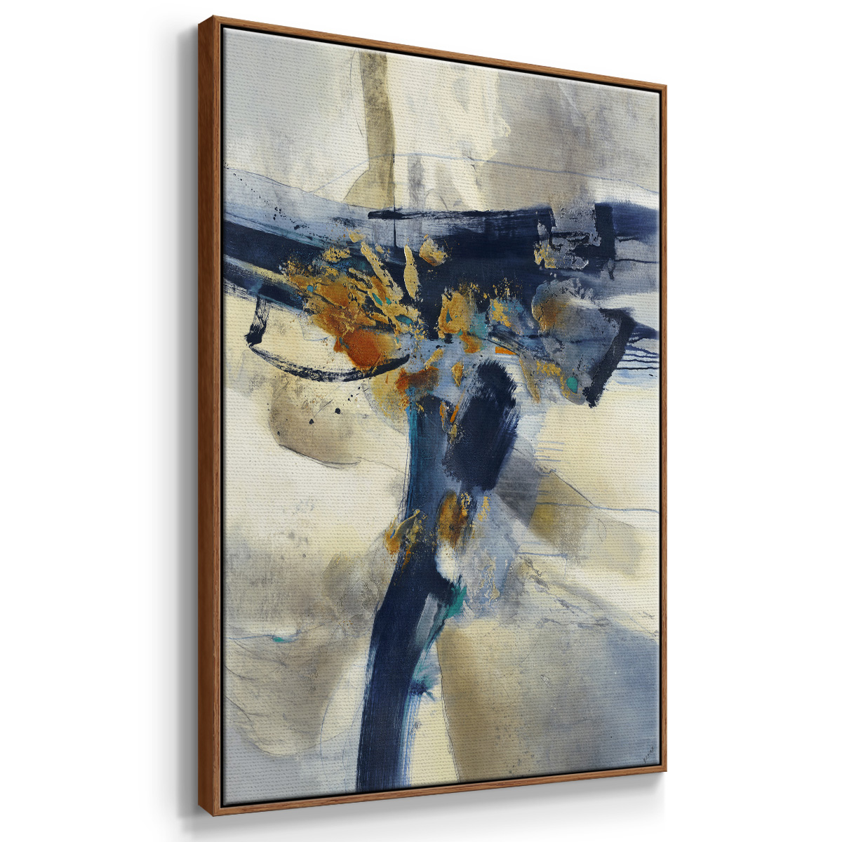 Blast Framed Premium Gallery Wrapped Canvas - Ready to Hang - 25 x 37 - Walnut Floating Frame