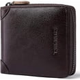 thumbnail image 1 of Cartera de Cuero Genuino para Hombre con Zíper, RFID, Segura, de Gran Capacidad, Doble Pliegue, Multi-tarjeta, Carteras de Cuero para Hombre y Monedero, 1 of 7