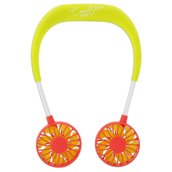 Banzai Wearable Red 3-Speed Neck Fan, Rechargeable USB, Ages 14 & up, Unisex