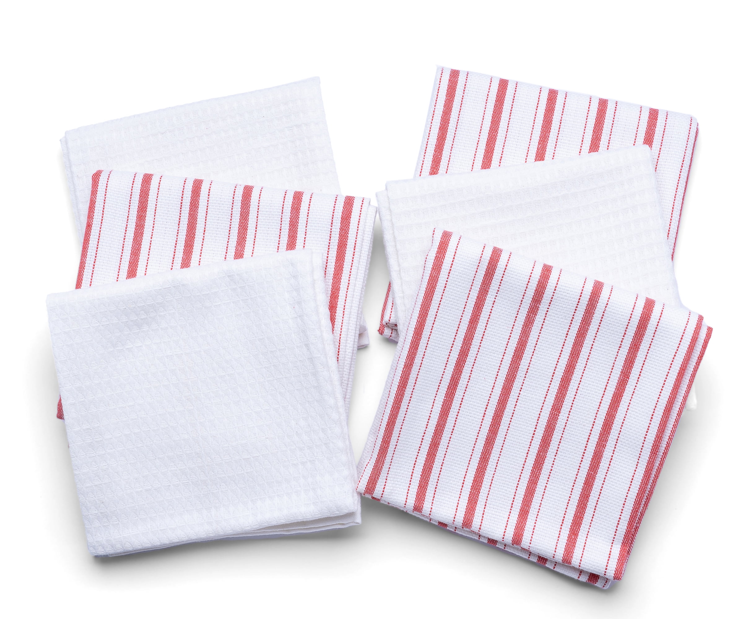 All Cotton and Linen Red Kitchen Towels, Cotton Dish Towels, Tea Towels