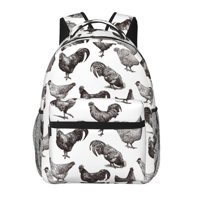 Disketp Funny Chicken Mochila Estampada para Hombre y Mujer – Mochila Ligera Clásica con Múltiples Bolsillos para Universidad, Trabajo y Viajes-One Size