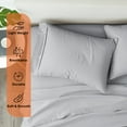 thumbnail image 3 of 1000 Thread Count, 100% Giza Egyptian Cotton Bedding Set, 4-PC Sheets Set, 10 Inch Deep Pocket of Fitted Sheet, Soft Sateen Weave Breathable - Silver Grey, Full-XL, 3 of 7