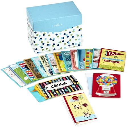 Hallmark All Occasion Boxed Greeting Card Assortment, 20-ct. with Dividers (Blue & Green (Best Corporate Greeting Cards)