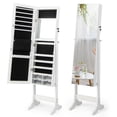 thumbnail image 1 of Costway Armario para Joyas de Pie con Espejo de Cuerpo Entero Joyero con Cerradura Cajones Luz LED Organizador Almacenamiento para Joyas Blanco, 1 of 9
