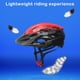 thumbnail image 4 of Advancent Casco de ciclismo con luces Bicicletas de carretera de montaña Advertencia de carga Sombrero de seguridad Bicicleta Escalada Gorras de Ciclismo Azul blanco METRO, 4 of 6