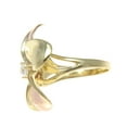 thumbnail image 5 of Solid 14k tricolor gold 23mm single Hawaiian plumeria flower ring size 8.5, 5 of 6