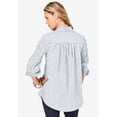 thumbnail image 2 of Roaman's Women's Plus Size Kate Long Sleeve Easy Cotton-Blend Button-Front Shirt, 2 of 6