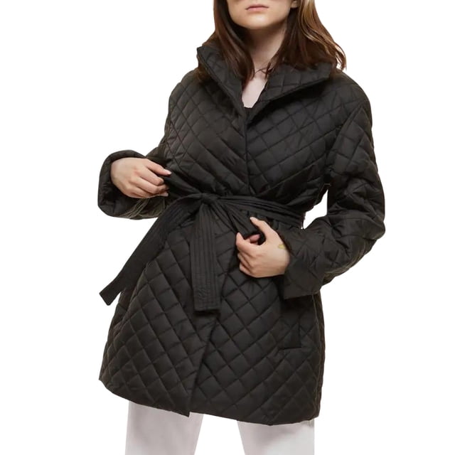 Vêtements d'Hiver pour Femmes Grande Taille Manteau en Cuir et Coton à Col Chaud à Manches Longues