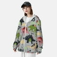 thumbnail image 5 of Kll Cute Dinosaurs Print Men'S Women’s Upf 50+ Sun Protection Outdoor Hoodie Jacket Long Sleeve Fishing Hiking Performance Shirt- Large, 5 of 8