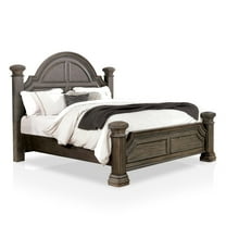 Furniture of America Charo Traditional Wood Eastern King Panel Bed in Gray