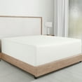 thumbnail image 1 of California Design Den Double Bed Fitted Sheet, 1 Pc - Soft 100% Cotton Sateen, Deep Pockets, Durable All-Around Elastic - Ivory (Eggshell), 1 of 10